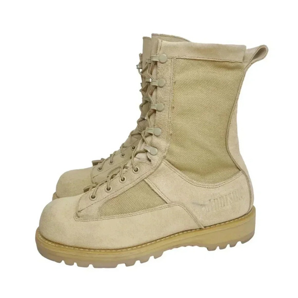 Addison Men's US Army Military Tan Suede Combat Boots Goretex Size 8.5 - Picture 1 of 11